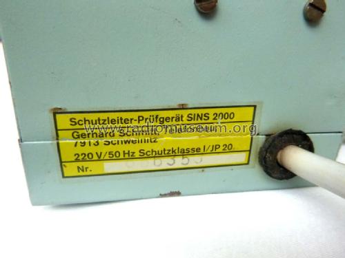 Schutzleiter und Isolationsprüfgerät SINS 2000; Schmitt, Gerhard, (ID = 1839795) Equipment