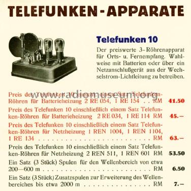 10 ; Telefunken (ID = 1809021) Radio