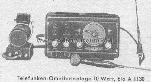 10-W-Omnibusanlage Ela A1130; Telefunken (ID = 384482) Car Radio
