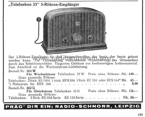 33W ; Telefunken (ID = 2838846) Radio