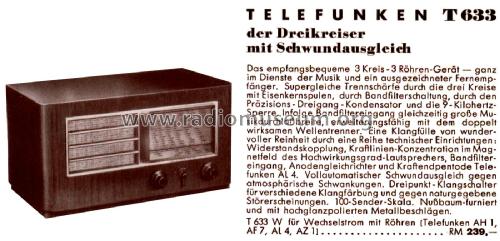 633W ; Telefunken (ID = 2653136) Radio