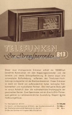 813W ; Telefunken (ID = 1752767) Radio