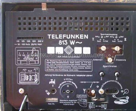 813W ; Telefunken (ID = 226787) Radio