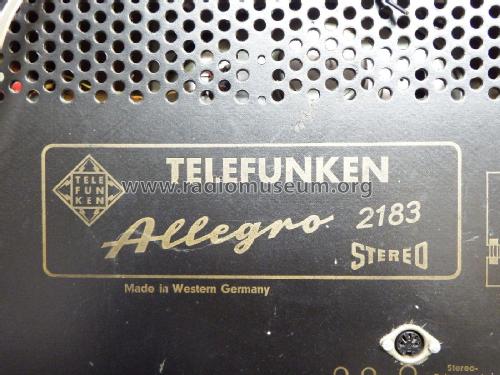 Allegro 2183; Telefunken (ID = 1987255) Radio