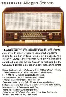 Allegro 2464; Telefunken (ID = 2205262) Radio