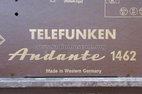 Andante 1462; Telefunken (ID = 925075) Radio