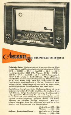 Andante S; Telefunken (ID = 1566139) Radio