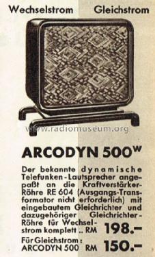 Arcodyn 500W; Telefunken (ID = 1548434) Speaker-P
