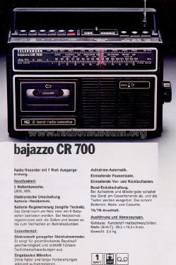 Bajazzo CR700; Telefunken (ID = 761422) Radio