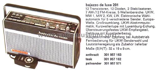 Bajazzo de luxe 201; Telefunken (ID = 2676061) Radio