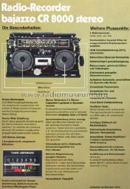Bajazzo Stereo CR8000; Telefunken (ID = 760646) Radio