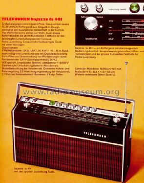 bajazzo TS401; Telefunken (ID = 759753) Radio