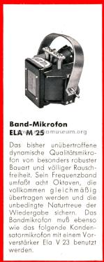 Bändchenmikrofon Ela M 25; Telefunken (ID = 2808042) Microphone/PU