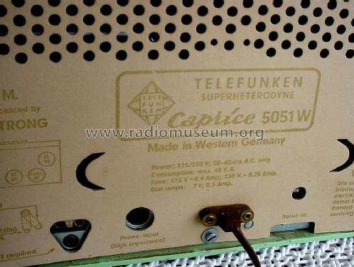 Caprice 5051W; Telefunken (ID = 1207110) Radio