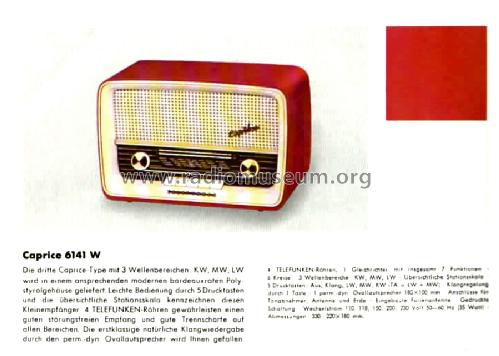 Caprice 6141W; Telefunken (ID = 1075522) Radio