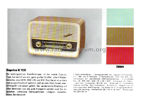 Caprice K1151; Telefunken (ID = 1075517) Radio