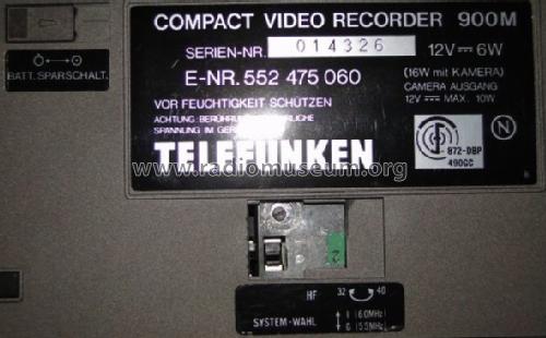Compact Video Recorder 900M; Telefunken (ID = 1652553) R-Player