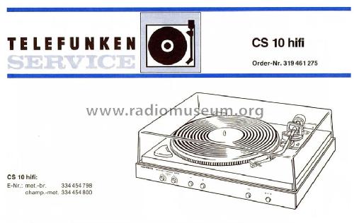 CS 10 hifi; Telefunken (ID = 1750672) Enrég.-R