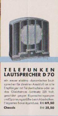 D70; Telefunken (ID = 1846188) Speaker-P