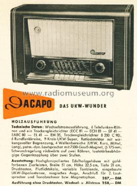 Dacapo ; Telefunken (ID = 1567063) Radio