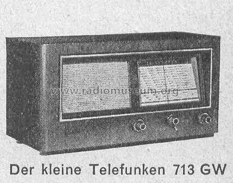 Der kleine Telefunken 713GW; Telefunken (ID = 377283) Radio