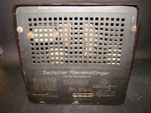 Deutscher Kleinempfänger DKE Sparmodell ohne Entbrummer; Telefunken (ID = 1771121) Radio