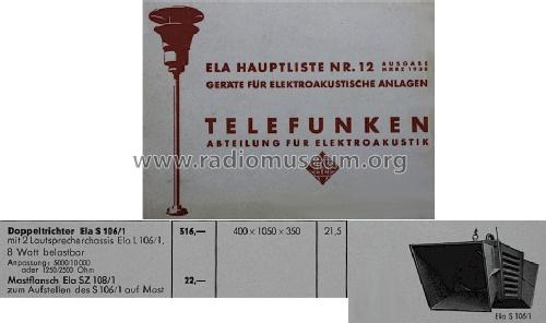 Doppeltrichter Ela S 106/1; Telefunken (ID = 1208242) Speaker-P