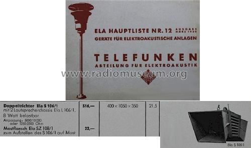 Doppeltrichter Ela S 106/1; Telefunken (ID = 1208242) Lautspr.-K