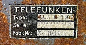 ELA O 1300; Telefunken (ID = 323791) Radio