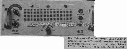 Ela V25 0210; Telefunken (ID = 2506914) Ampl/Mixer