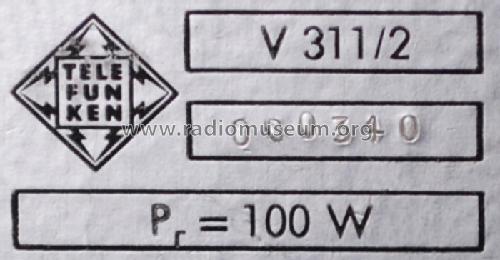 Ela V311/2; Telefunken (ID = 1167185) Ampl/Mixer