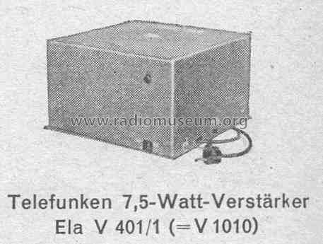 Ela V 401/1; Telefunken (ID = 377525) Ampl/Mixer
