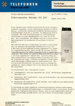 Elektronischer Blender EB 300; Telefunken (ID = 1698151) Altri tipi
