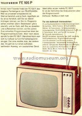 FE105P; Telefunken (ID = 2920453) Television