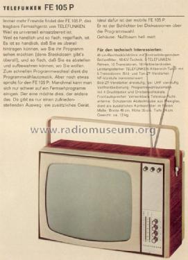 FE105P; Telefunken (ID = 981459) Television