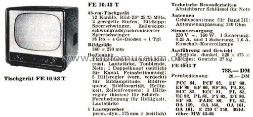 FE10/43T; Telefunken (ID = 2926687) Television