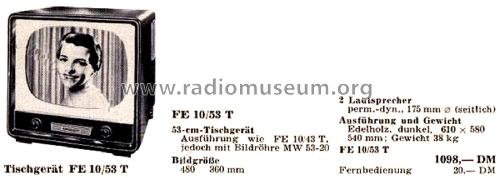 FE10/53T; Telefunken (ID = 2930594) Television