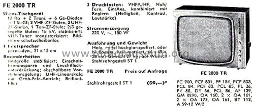 FE2000TR; Telefunken (ID = 2923035) Televisore