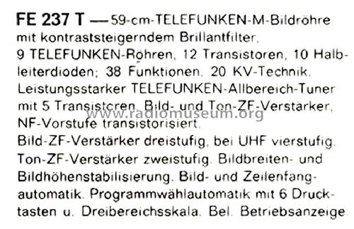FE237T; Telefunken (ID = 2921032) Television