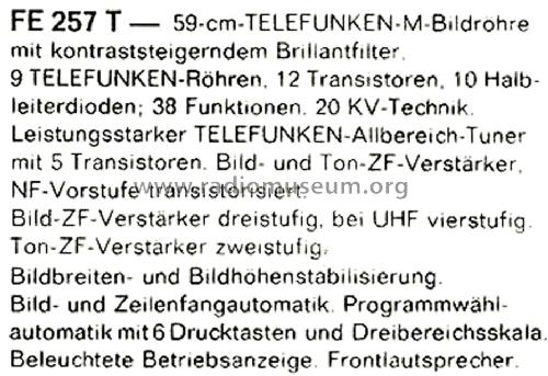 FE257T; Telefunken (ID = 2921279) Télévision