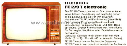 FE279T electronic; Telefunken (ID = 2929929) Television