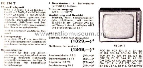 FE334T; Telefunken (ID = 2920335) Television