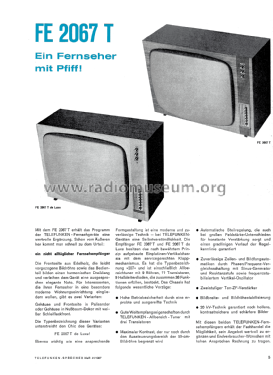 FE-2067-T de luxe; Telefunken (ID = 2070828) Television