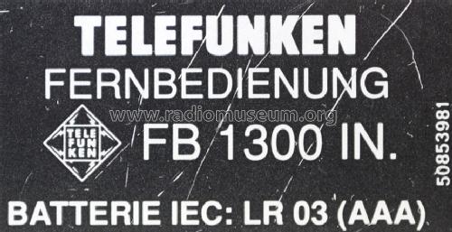 Fernbedienung Video-TV FB 1300 IN.; Telefunken (ID = 1505808) Misc