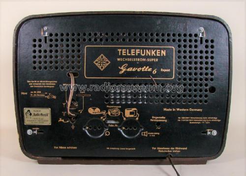 Gavotte 6 Export; Telefunken (ID = 2672217) Radio
