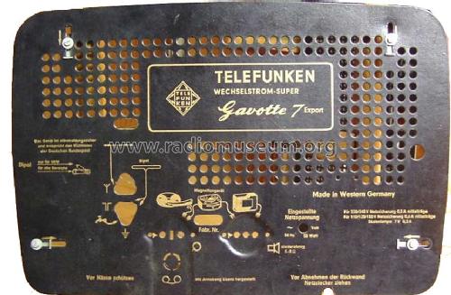 Gavotte 7 Export; Telefunken (ID = 662773) Radio
