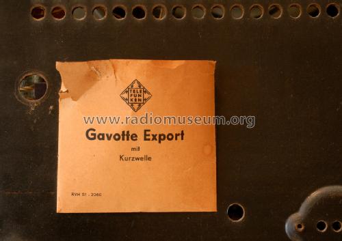 Gavotte Export ; Telefunken (ID = 1273247) Radio