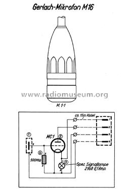 Gerlach-Mikrofon M16; Telefunken (ID = 2410446) Microphone/PU