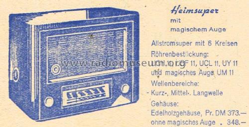 Heimsuper ; Telefunken (ID = 2555826) Radio