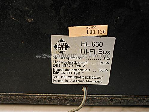 Hi-Fi Box HL650; Telefunken (ID = 1368278) Speaker-P